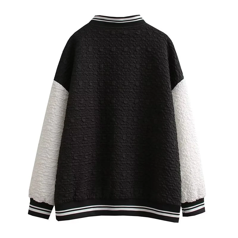 Blouson College Americain en Tissu Texturé – Image 2