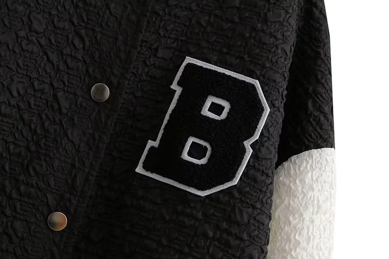 Blouson College Americain en Tissu Texturé – Image 7