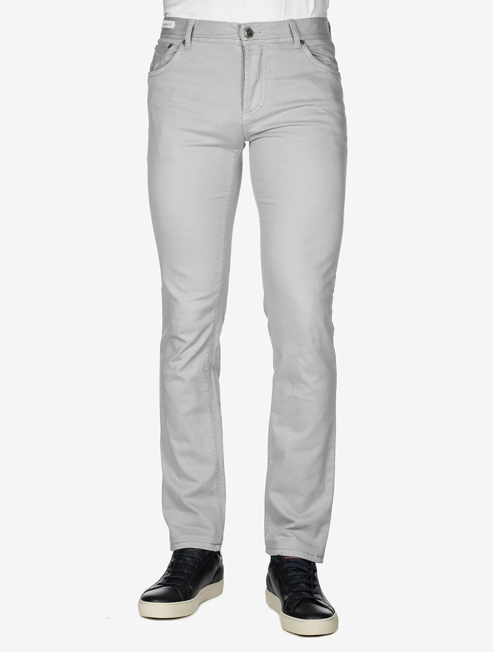 Luxury Cotton Cashmere Jeans Light Grey 418 – Image 2