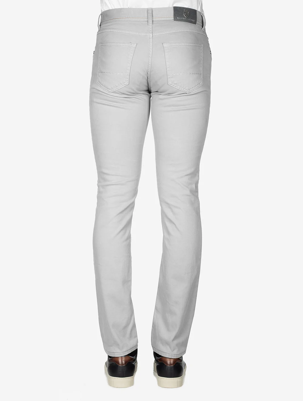 Luxury Cotton Cashmere Jeans Light Grey 418 – Image 3