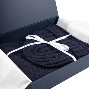 Luxury Hat & Scarf Gift Set Navy