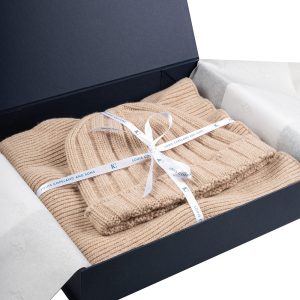 Luxury Hat & Scarf Gift Set Beige