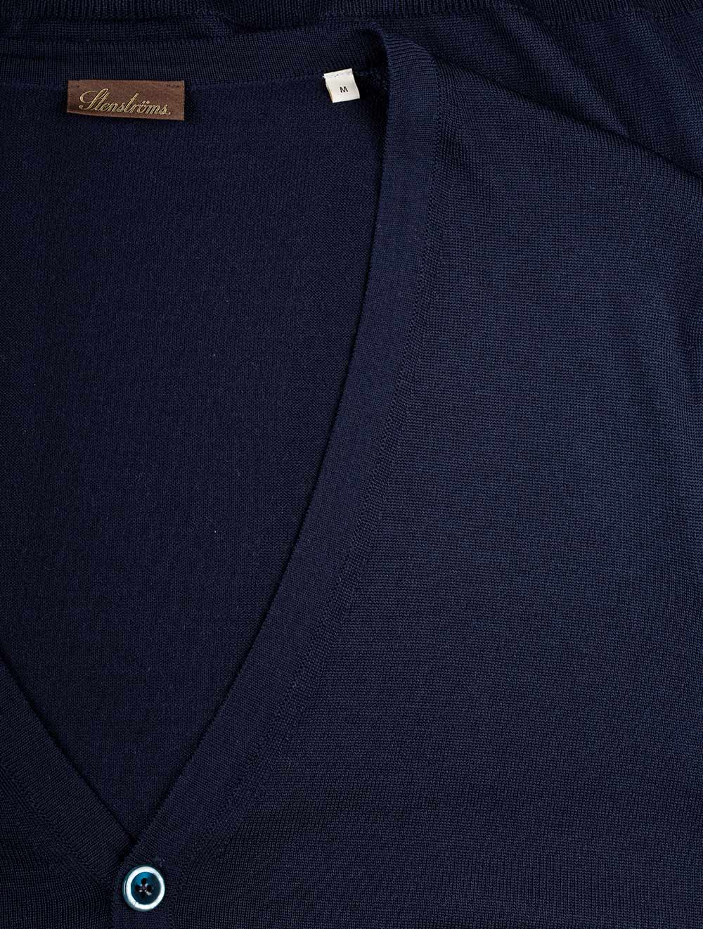 Knitted Cardigan Merino Navy – Image 4