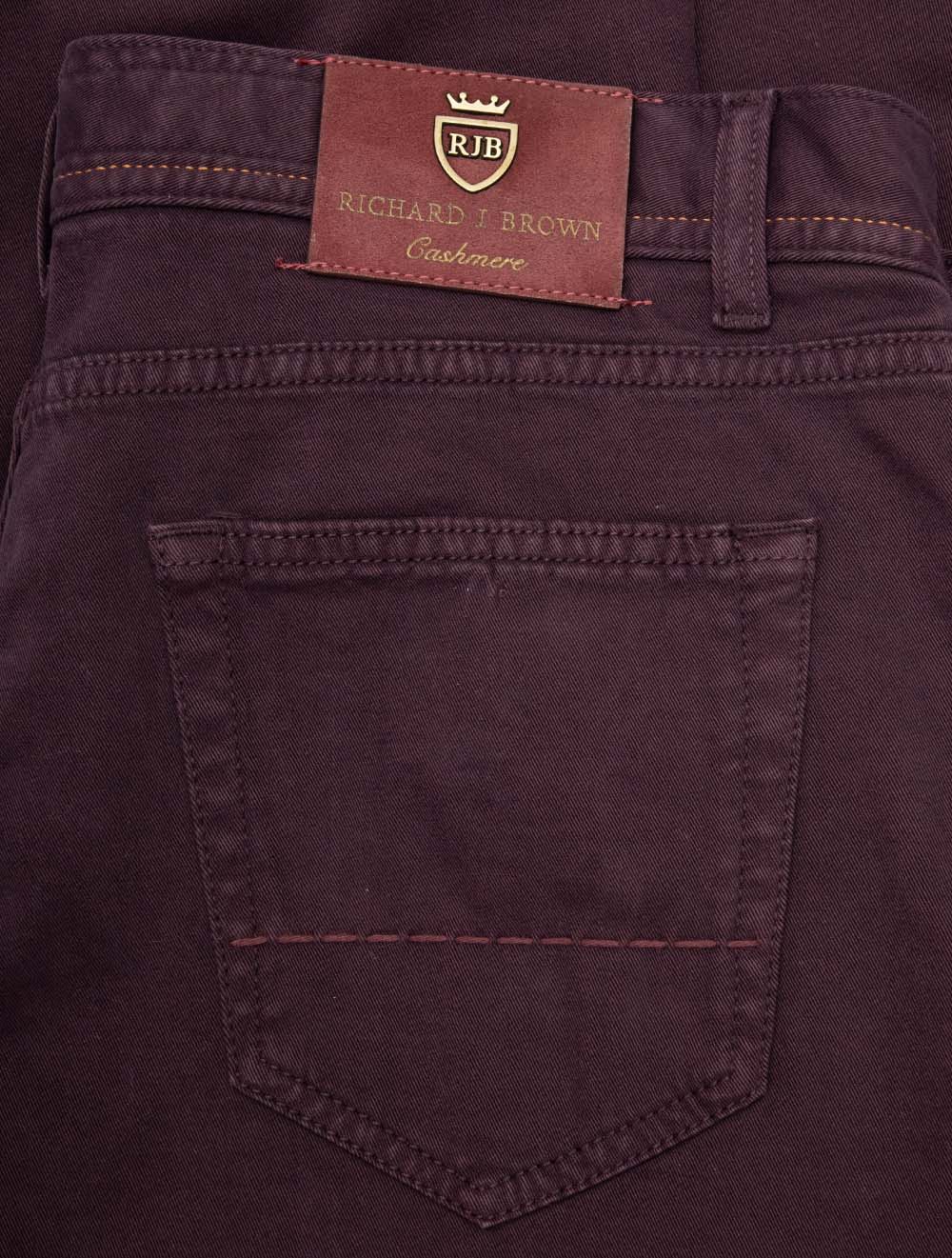 Luxury Denim Jeans Burgundy – Image 6