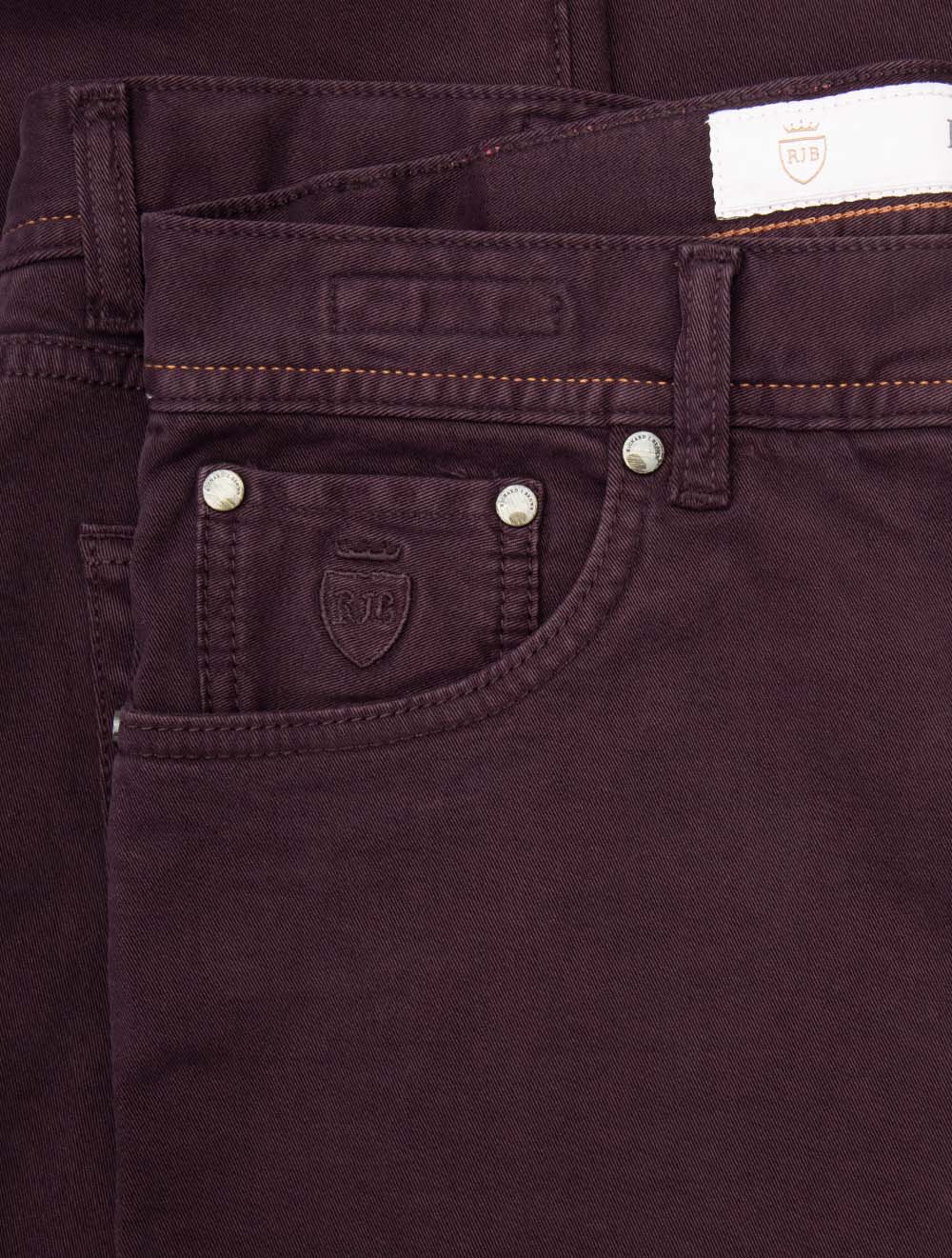 Luxury Denim Jeans Burgundy – Image 4