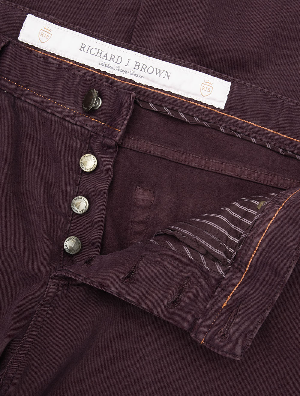 Luxury Denim Jeans Burgundy – Image 5