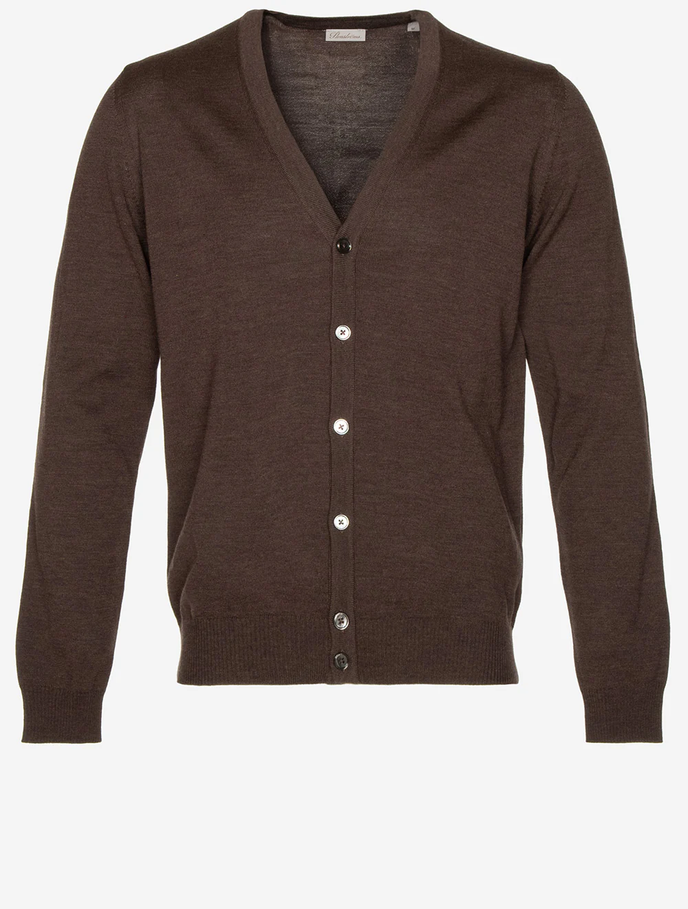 Knitted Cardigan Merino Dark Brown Melange