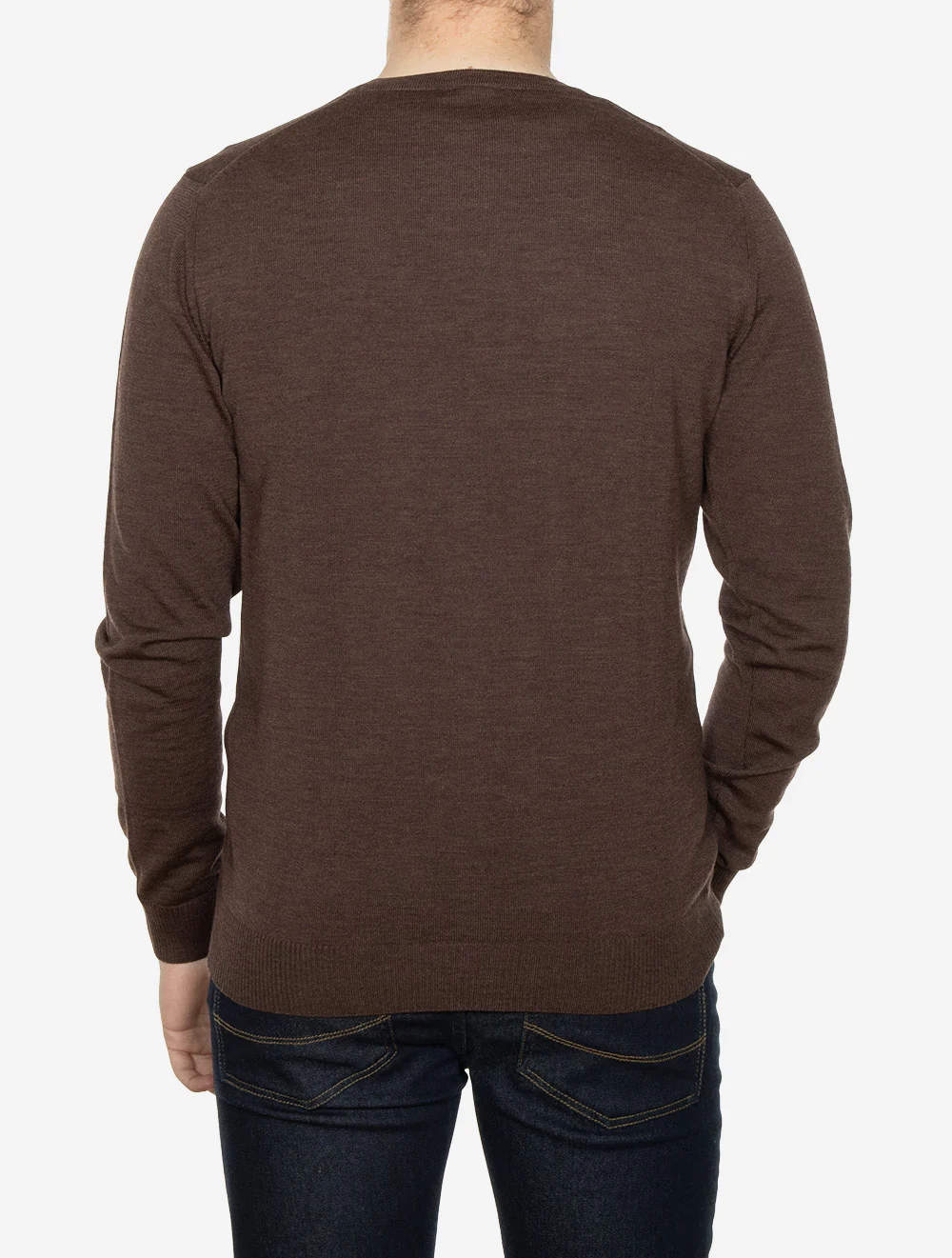 Knitted Cardigan Merino Dark Brown Melange – Image 3