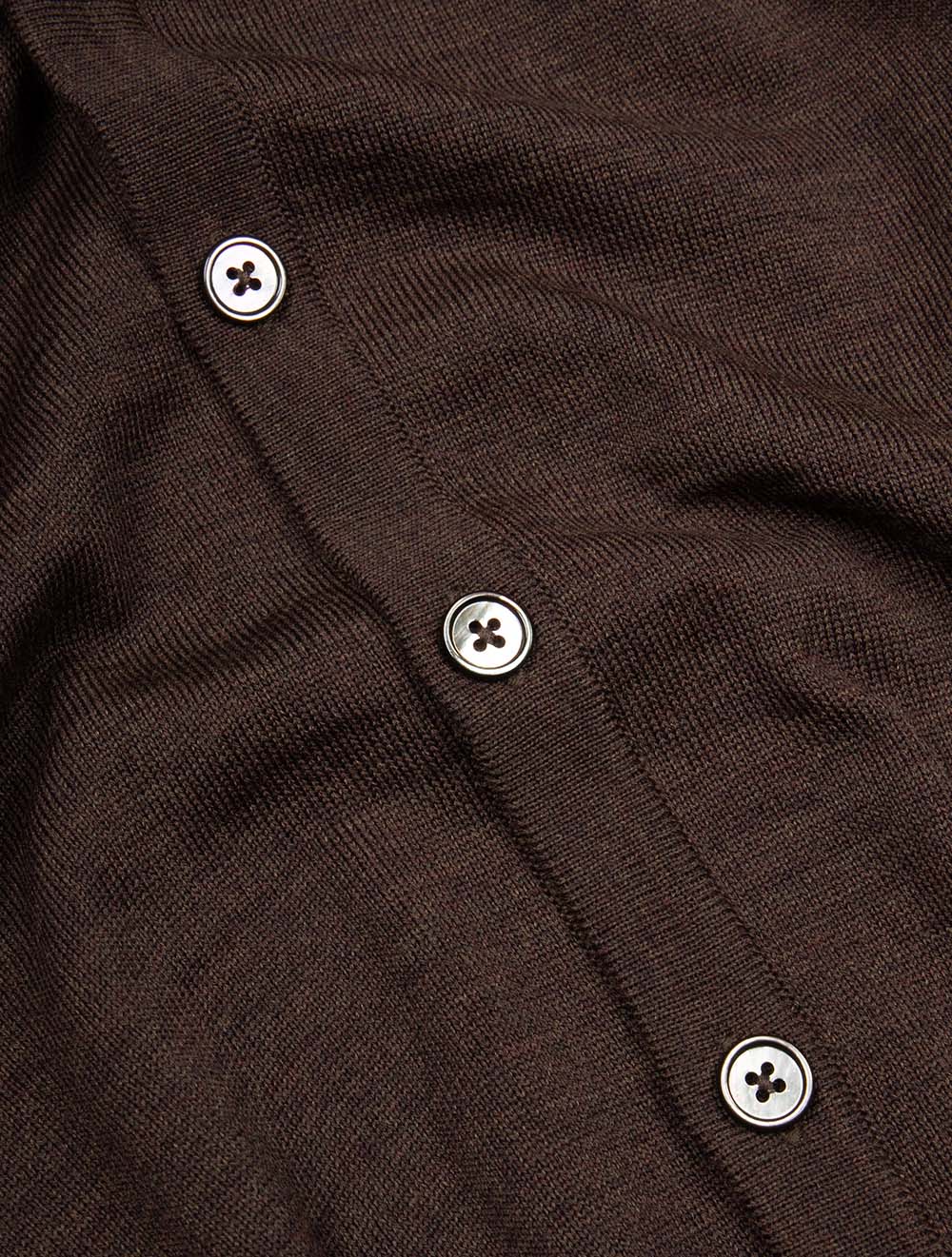 Knitted Cardigan Merino Dark Brown Melange – Image 6