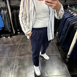 Chemise col mao rayée