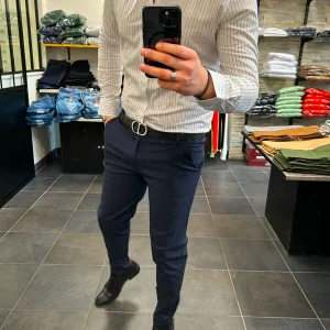 Chemise Blanche à rayure Marine