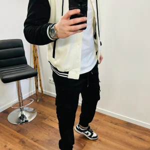 Veste Teddy Capuche Noir