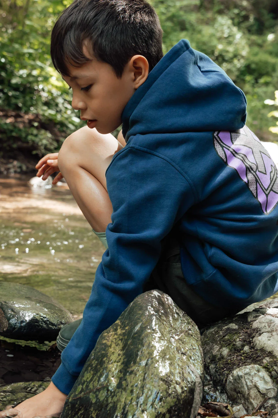 IMPERIAL BLUE FONT KIDS FULL ZIP HOODIE – Image 5