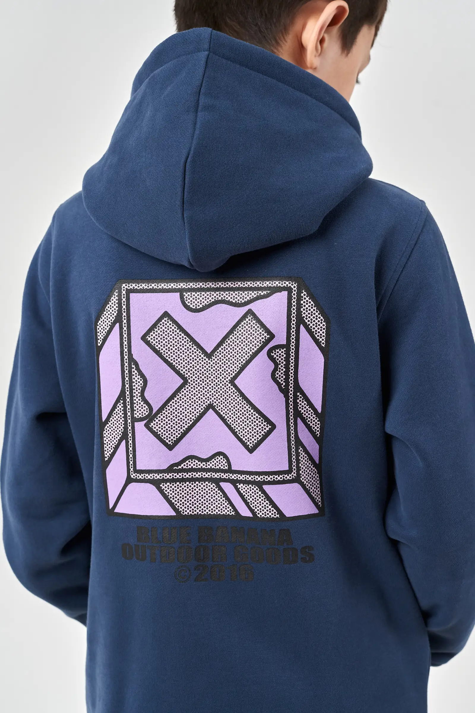 IMPERIAL BLUE FONT KIDS FULL ZIP HOODIE – Image 4