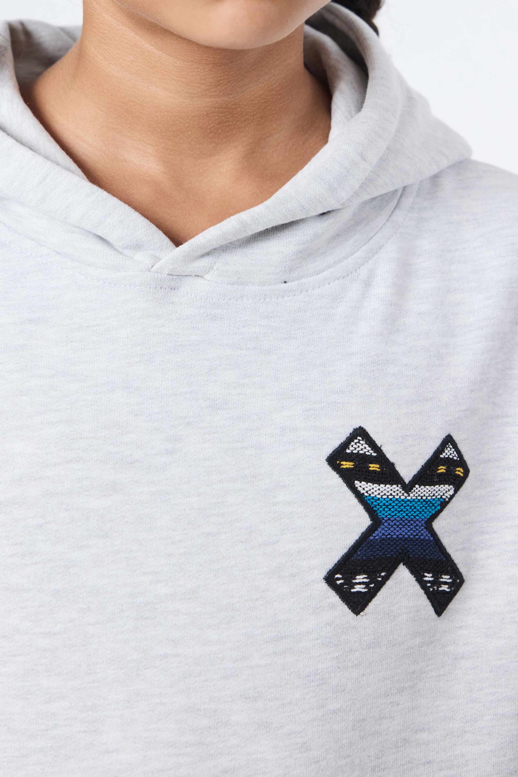 LIGHT GREY MELANGE CLASSIC KIDS HOODIE – Image 3