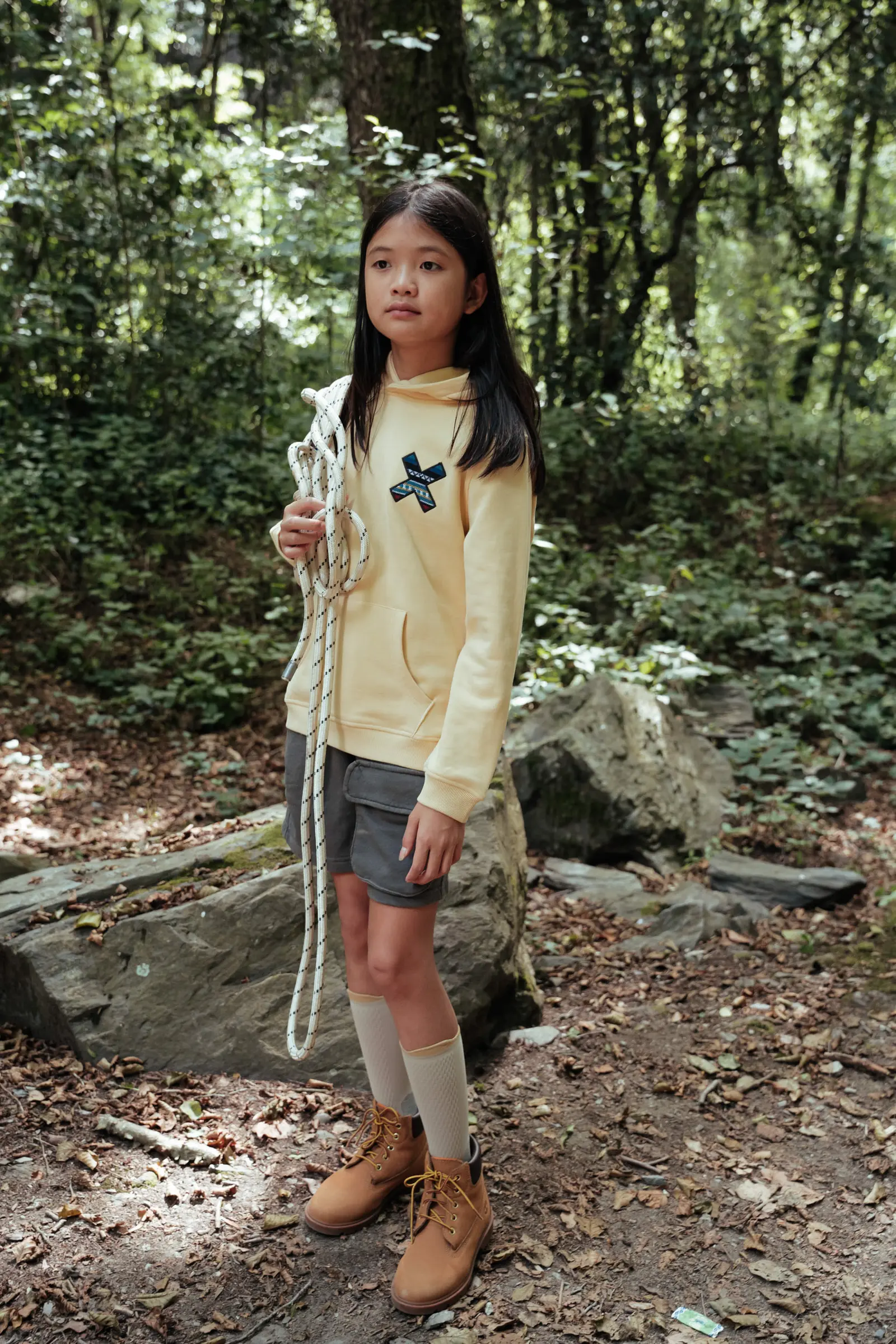 LIGHT YELLOW CLASSIC KIDS HOODIE – Image 5