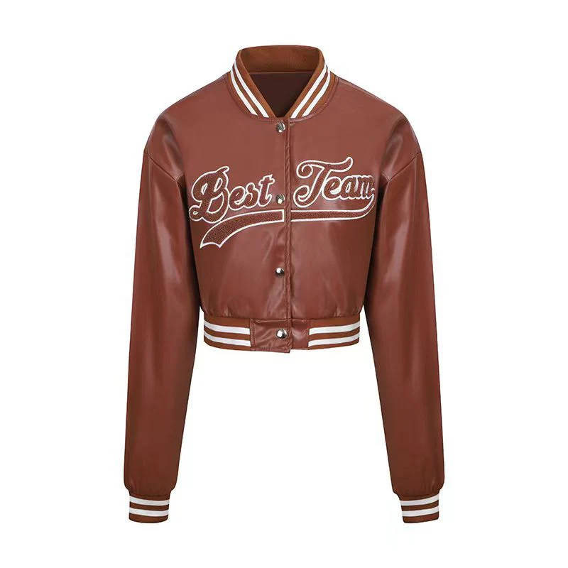 Blouson Campus en Cuir pour Femme – Image 7