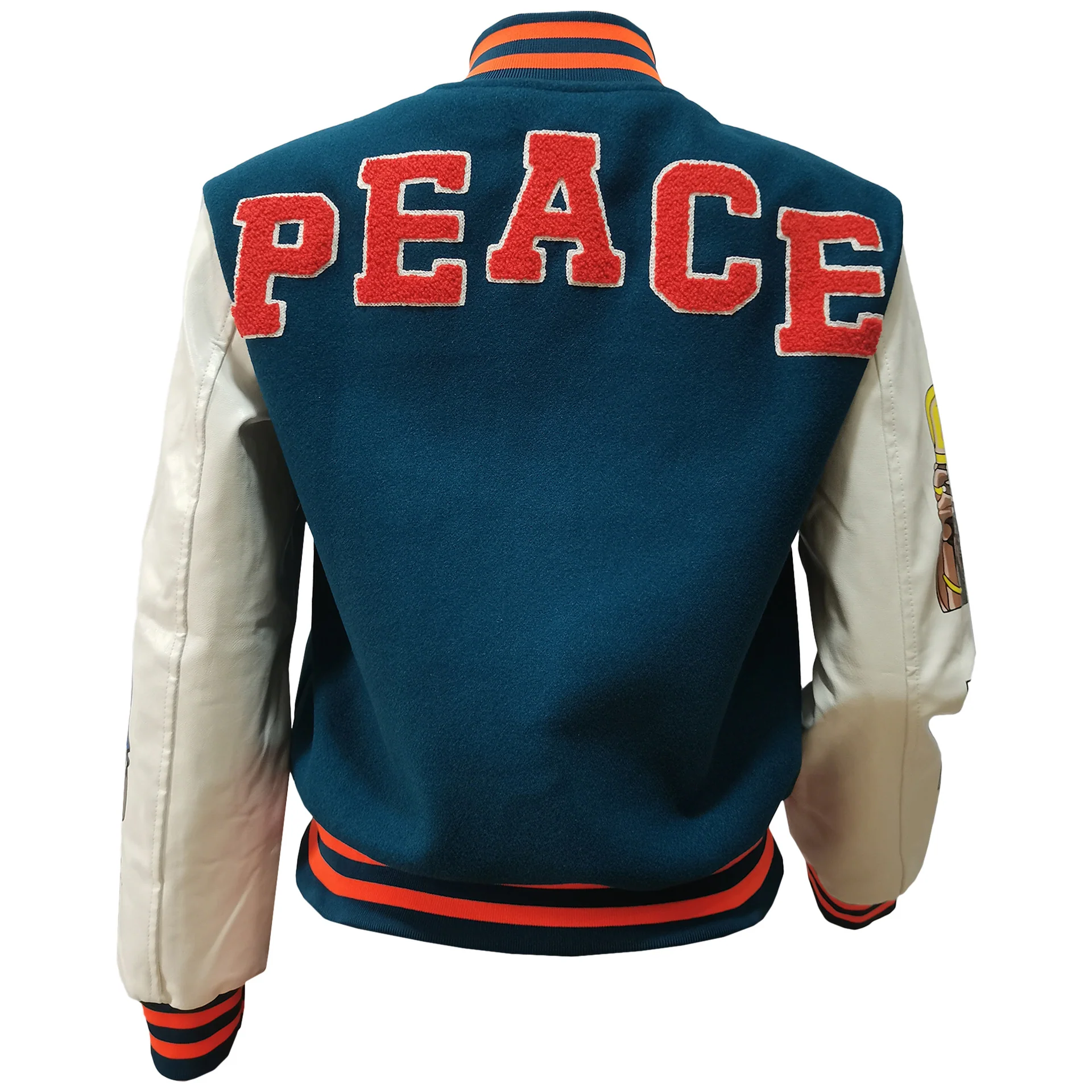 Veste Teddy Américaine avec Broderie "peace" – Image 7