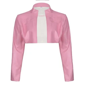Blouson Universitaire Rose Court