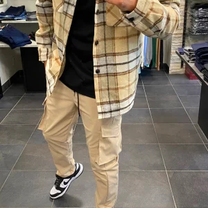 Veste Surchemise Carreaux Beige