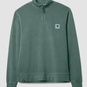 TREKKING GREEN ICONIC HALF ZIP CREW