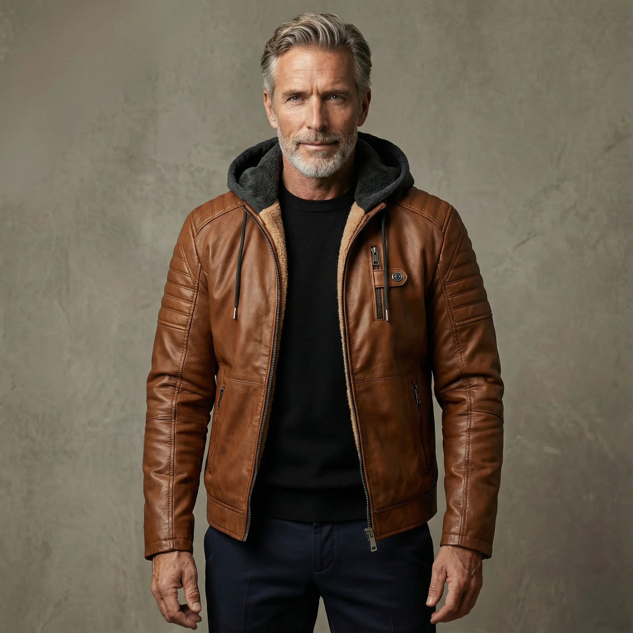 Veste Effet Cuir Doublée