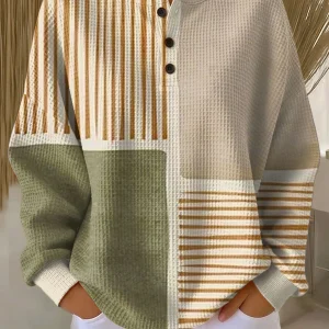 Pull en maille mosaïque automnal