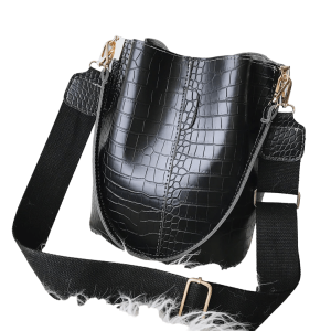 Sac seau effet croco en simili cuir