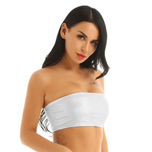 Top bandeau blanc en faux cuir